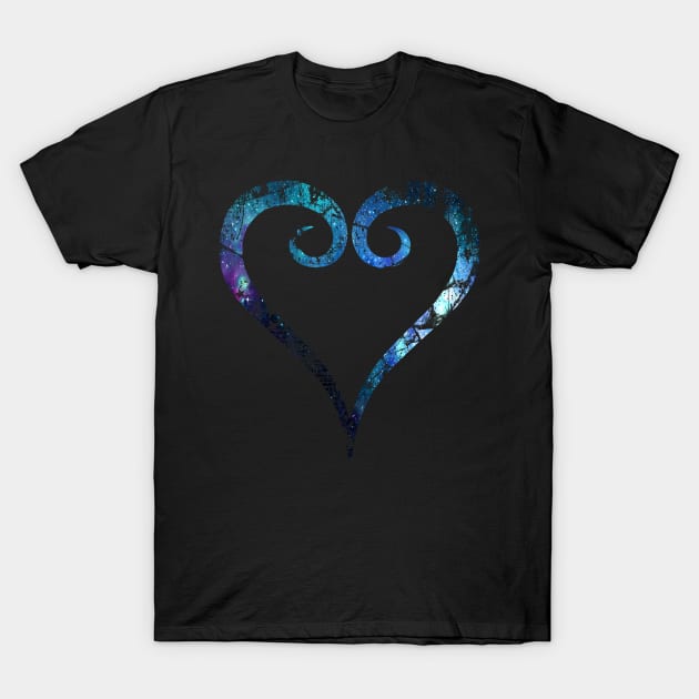 Kingdom Hearts Heart grunge galaxy T-Shirt by DRKNT